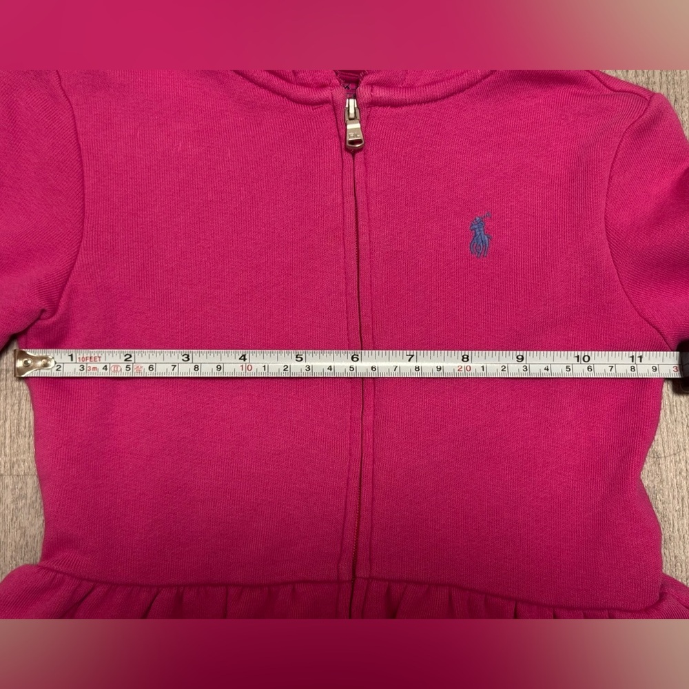 Ralph Lauren Baby Girl Pink Hoodie Set Peplum Zip Jacket & Pants 24M - Picture 8 of 12